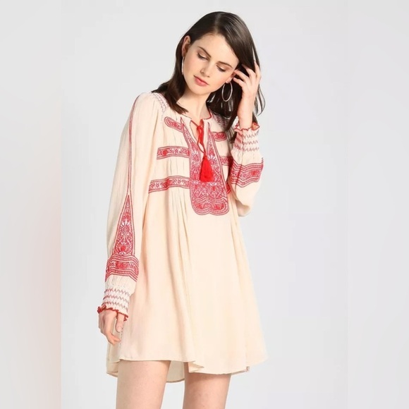FREE PEOPLE Wind Willow Mini Dress Size S - Picture 1 of 11